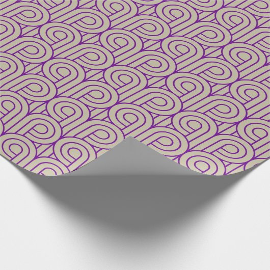 Art Deco Pattern 07 - Romantisch Paarse op Gebroke Cadeaupapier (Hoek)