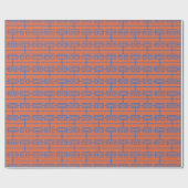 Art Deco Pattern 09 - Pruisisch Blauw op Sinaasapp Cadeaupapier (Vlak)
