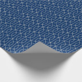 Art Deco Pattern 10 - Gebroken wit op Dark Azure Cadeaupapier (Hoek)
