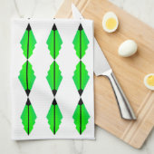 Art Deco Pattern 3 in Green Tea Towel Theedoek (Quarter Fold)