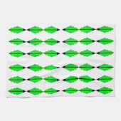 Art Deco Pattern 3 in Green Tea Towel Theedoek (Horizontaal)