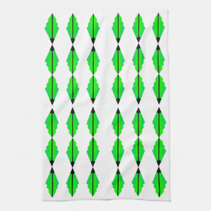 Art Deco Pattern 3 in Green Tea Towel Theedoek