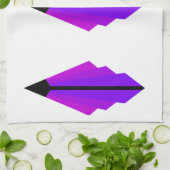 Art Deco Pattern 3 in Paarse Tea Towel Theedoek (Gevouwen)