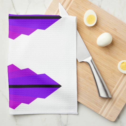 Art Deco Pattern 3 in Paarse Tea Towel Theedoek (Quarter Fold)