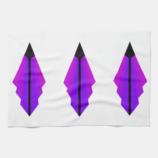 Art Deco Pattern 3 in Paarse Tea Towel Theedoek (Horizontaal)