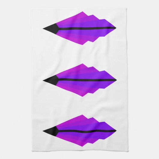 Art Deco Pattern 3 in Paarse Tea Towel Theedoek (Verticaal)