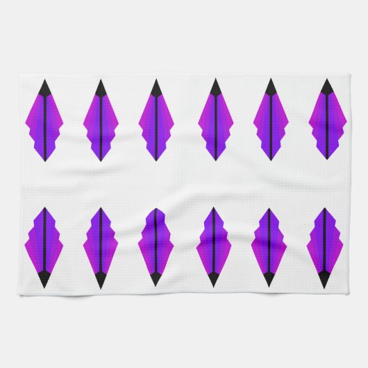 Art Deco Pattern 3b in Paarse theedoeken (Horizontaal)