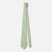 Art Deco Pattern - Avocado Green over White Stropdas (Voorkant)