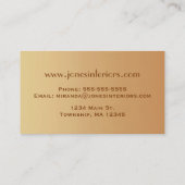 Art Deco Pattern, Copper and Rust Brown Visitekaartje (Achterkant)