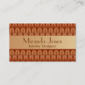 Art Deco Pattern, Copper and Rust Brown Visitekaartje (Voorkant)