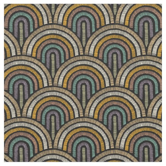  Art Deco Pattern Fabric Stof (Close Up)