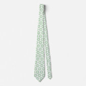 Art Deco Pattern - Faded Green op White Stropdas (Voorkant)