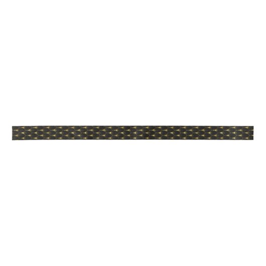Art Deco Pattern Gold en Black Satijnen Lint (Voorkant)