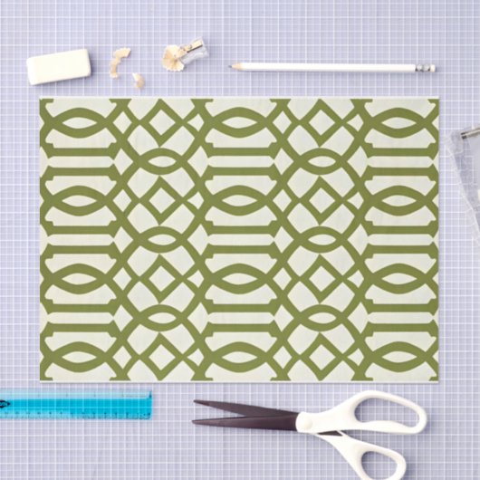 Art Deco Pattern Green Tissuepapier (Craft)