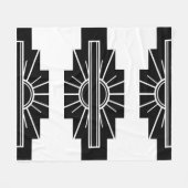 Art Deco Pattern in Black Fleece Deken (Voorkant (Horizontaal))