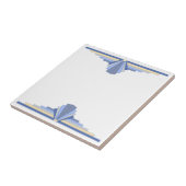 Art Deco Pattern in Blue Tegeltje (Zijkant)