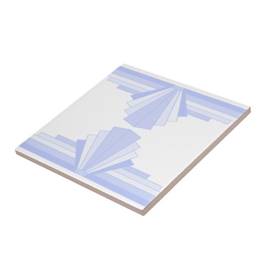 Art Deco Pattern in Blue Tegeltje (Zijkant)