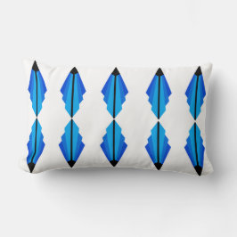 Art Deco Pattern in Blues en Black Kussen