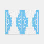 Art Deco Pattern in Blues Fleece Deken (Voorkant (Horizontaal))