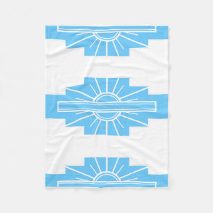 Art Deco Pattern in Blues Fleece Deken