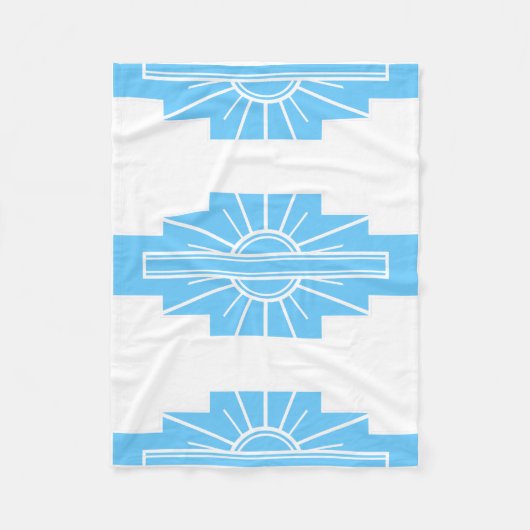 Art Deco Pattern in Blues Fleece Deken (Voorkant)