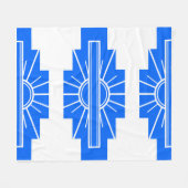 Art Deco Pattern in Blues Fleece Deken (Voorkant (Horizontaal))