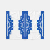 Art Deco Pattern in Blues Fleece Deken (Voorkant (Horizontaal))