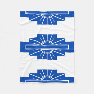 Art Deco Pattern in Blues Fleece Deken