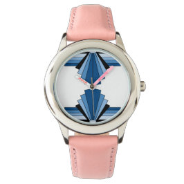 Art Deco Pattern in Blues Horloge