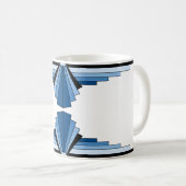 Art Deco Pattern in Blues Koffiemok (Voorkant rechts)