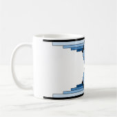 Art Deco Pattern in Blues Koffiemok (Links)