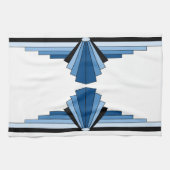 Art Deco Pattern in Blues Theedoek (Horizontaal)