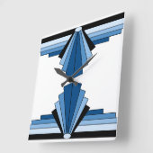 Art Deco Pattern in Blues Vierkante Klok (Hoek)