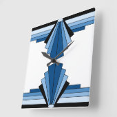 Art Deco Pattern in Blues Vierkante Klok (Hoek)
