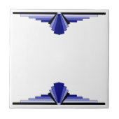 Art Deco Pattern in Deep Blue Tegeltje (Voorkant)