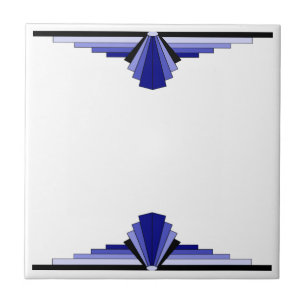 Art Deco Pattern in Deep Blue Tegeltje