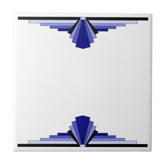 Art Deco Pattern in Deep Blue Tegeltje (Voorkant)