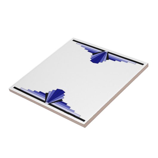 Art Deco Pattern in Deep Blue Tegeltje (Zijkant)