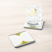 Art Deco Pattern in Geel & Zwart Bier Onderzetter (Rechterzijde)