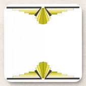 Art Deco Pattern in Geel & Zwart Bier Onderzetter (Voorkant)