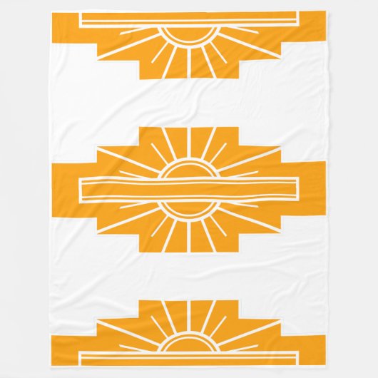 Art Deco Pattern in Gold Fleece Deken (Voorkant)