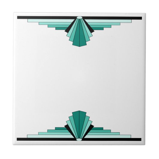 Art Deco Pattern in Green Tegeltje (Voorkant)
