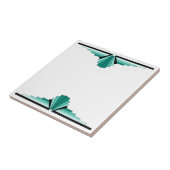 Art Deco Pattern in Green Tegeltje (Zijkant)