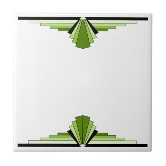 Art Deco Pattern in Green Tegeltje (Voorkant)