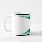Art Deco Pattern in Greens Coffee Mok (Links)