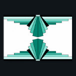 Art Deco Pattern in Greens Poster<br><div class="desc">This pattern is based on classic art deco shapes.</div>