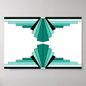 Art Deco Pattern in Greens Poster (Voorkant)