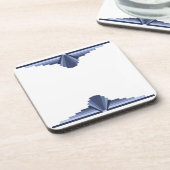 Art Deco Pattern in Grey-Blues Onderzetter (Linkerzijde)