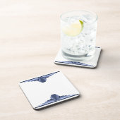 Art Deco Pattern in Grey-Blues Onderzetter (Rechterzijde)