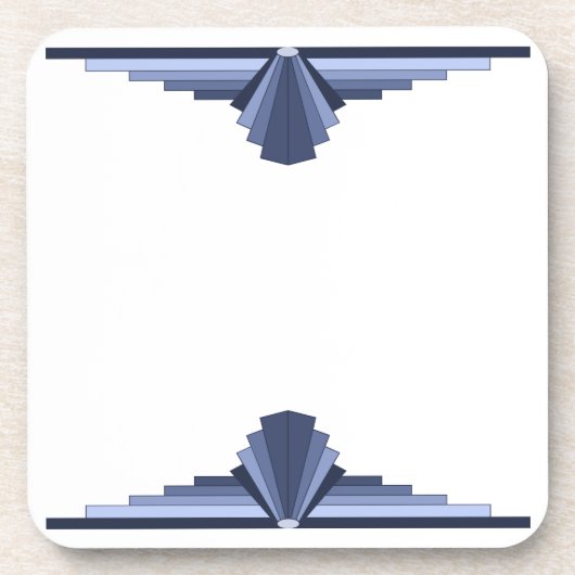 Art Deco Pattern in Grey-Blues Onderzetter (Voorkant)